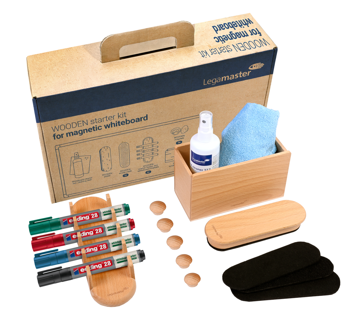 Legamaster WOODEN whiteboard starter kit